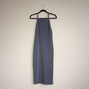 Blue sleeveless midi dress